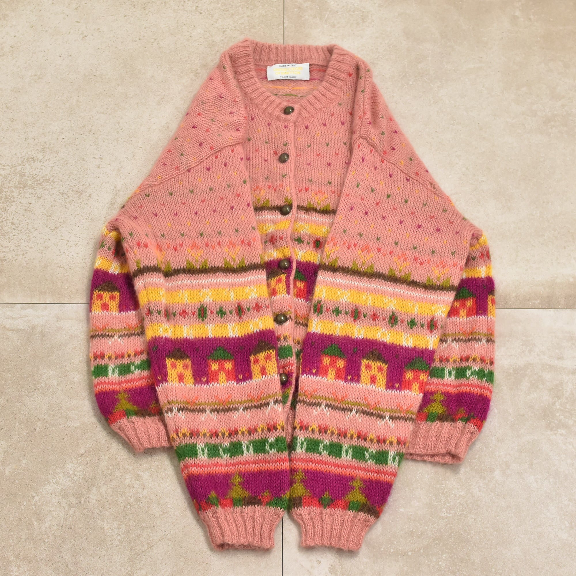 90s Italy U.C.O.BENETTON mohair cardigan | 古着屋 grin days memory