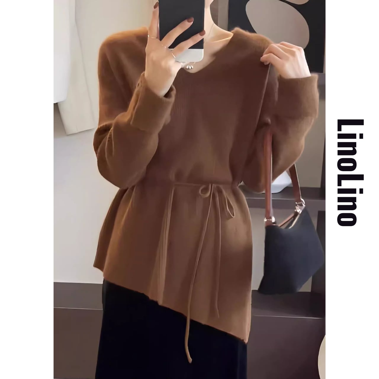 Long Sleeve Side Slit Knit Tunic L00686