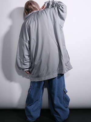 "JORDAN"  gray × violet good color over silhouette double -zip track jacket