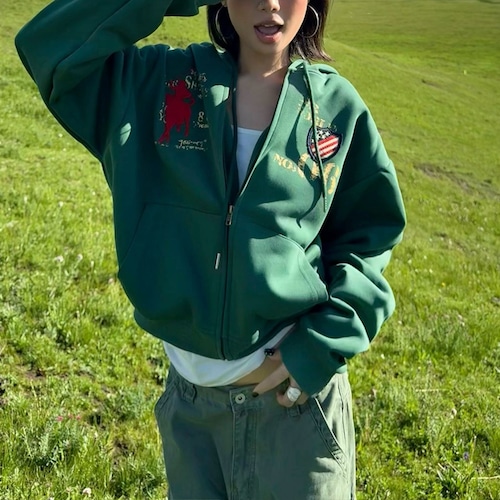 アメリカンワッペジップフーディ 2col   R01405