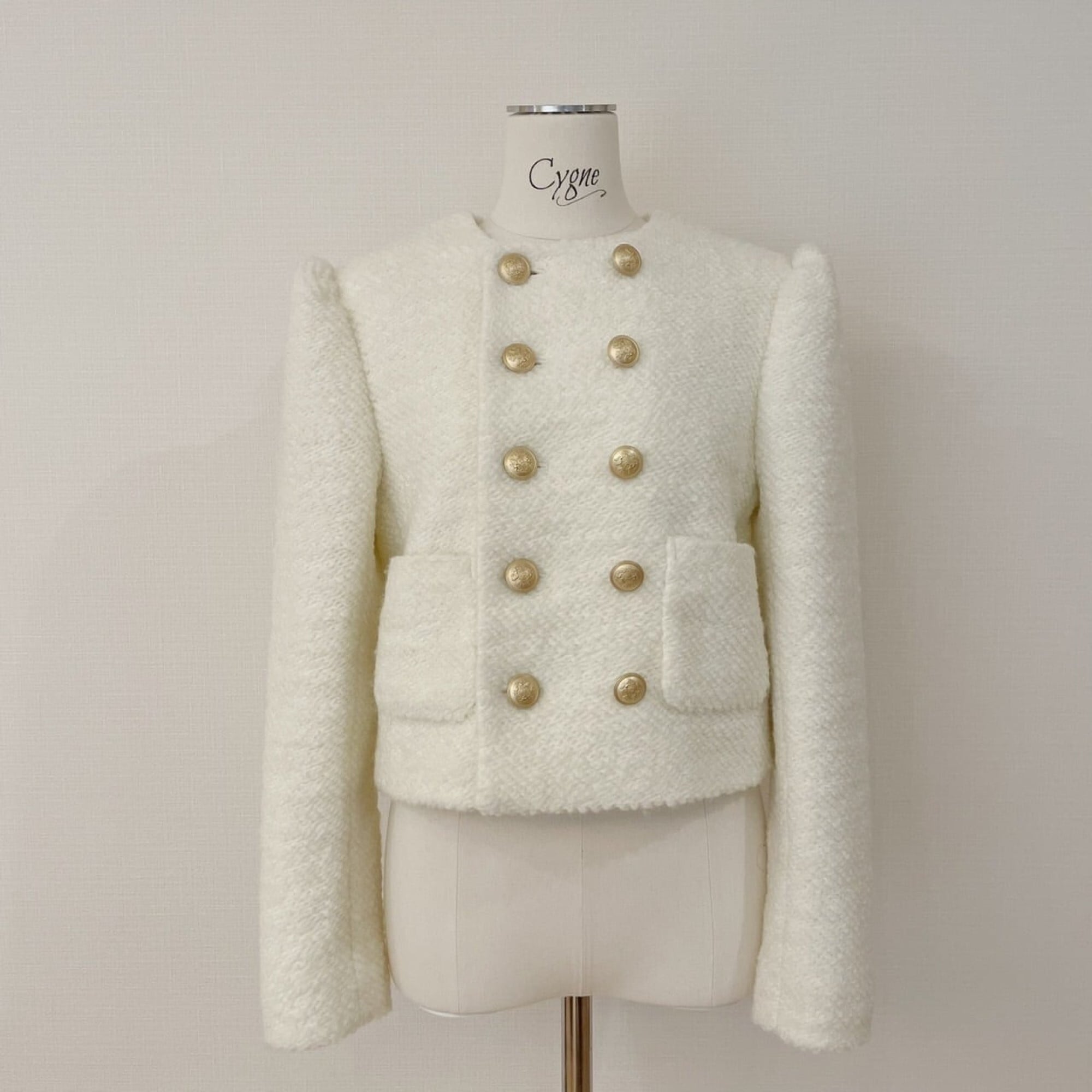 モコモコジャケット Mathis ホワイト | Cygne 