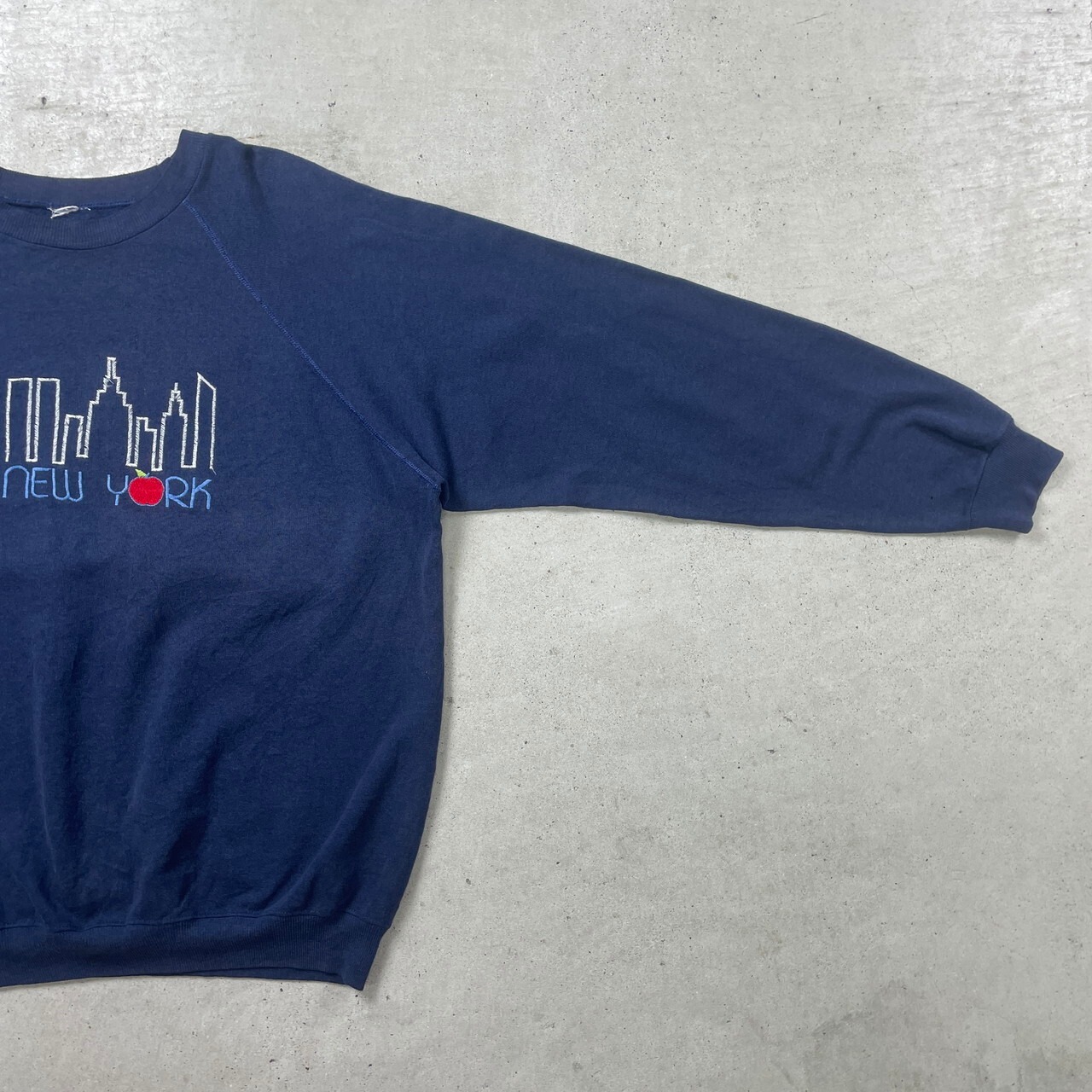 New York マンハッタン 刺繍 スウェットシャツ メンズL 古着 