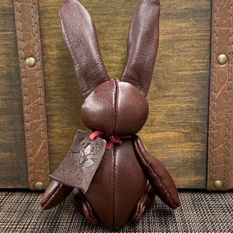 ジビエレザー鹿革ベルラビ★マイスターの手作り「ベルズラビット」羊羹色系　写真の1点販売です
