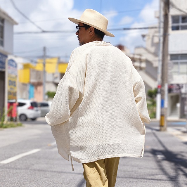 【 THE SAME A MESH 】 作務衣  メッシュ サムエ カーディガン ライトジャケット ストリート アメカジ メンズ ユニセックス アウトドア