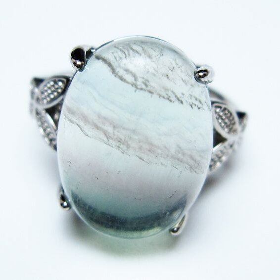 フローライト リング 蛍石 指輪 フリーサイズ 15号 一点物 メール便可 [M便 1/20] 115-7117