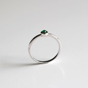 クールな翡翠リングK10WG 一粒翡翠リング A貨翡翠 jd_rg1087