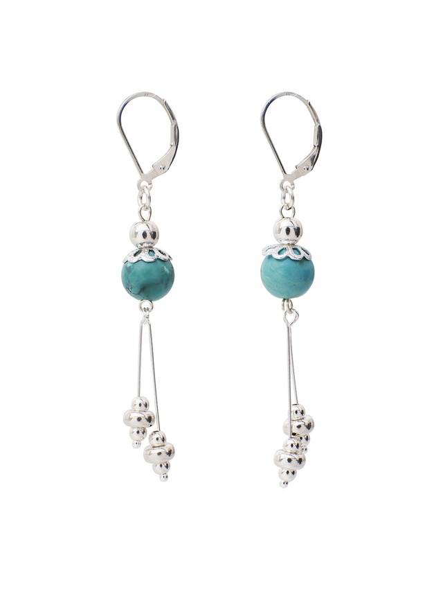 Turquoise Silver Tail Earrings (ピアス仕様)