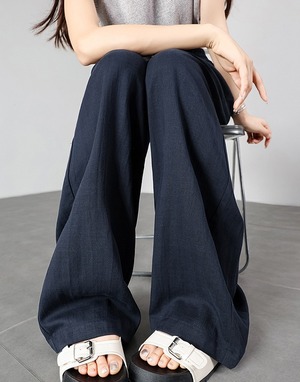涼しげ テンセル リネン ウエストゴム ワイド ストレートパンツ レディース パンツ ボトムス ロングパンツ ワイドパンツ ロング ストレート ドレープ ポケット ハイウエスト 伸縮性 通気性 薄手 麻 かわいい 大人可愛い きれいめ シンプル カジュアル 上品 おしゃれ こなれ感 ラフ ルーズ 無地 春 夏 秋 ママ 通勤 学生 学校 通学 デート お出かけ 公園 休日 韓国 楽ちん 体型カバー 普段使い 着回し S M L XL 2XL 大きいサイズ ゆったり 黒 ブラック ネイビー ナチュラルリネン