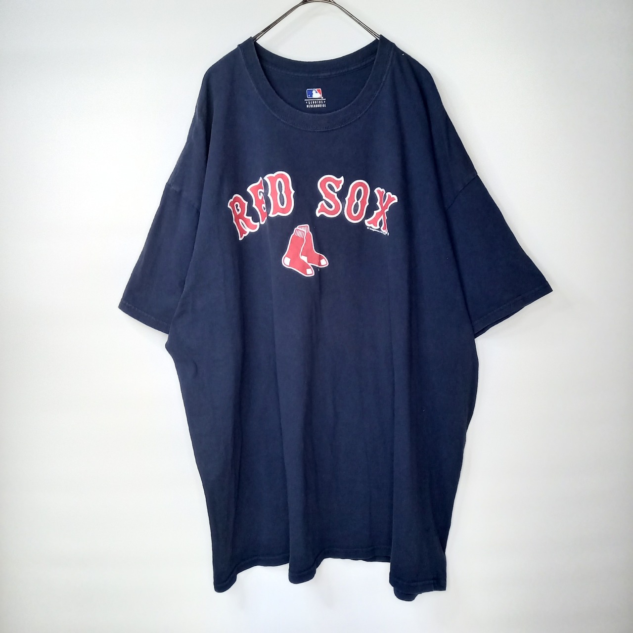 MLB　クルーネック　プリントTシャツ　REDSOX　オーバーサイズ　紺