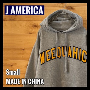 【J AMERICA】ウィークアヒック 刺繍ロゴ スウェットパーカー フーディ S US古着