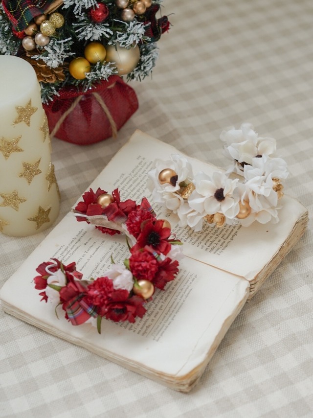 〈予約アイテム〉Drops Flora Crown - Christmas ver. Red check ribbon