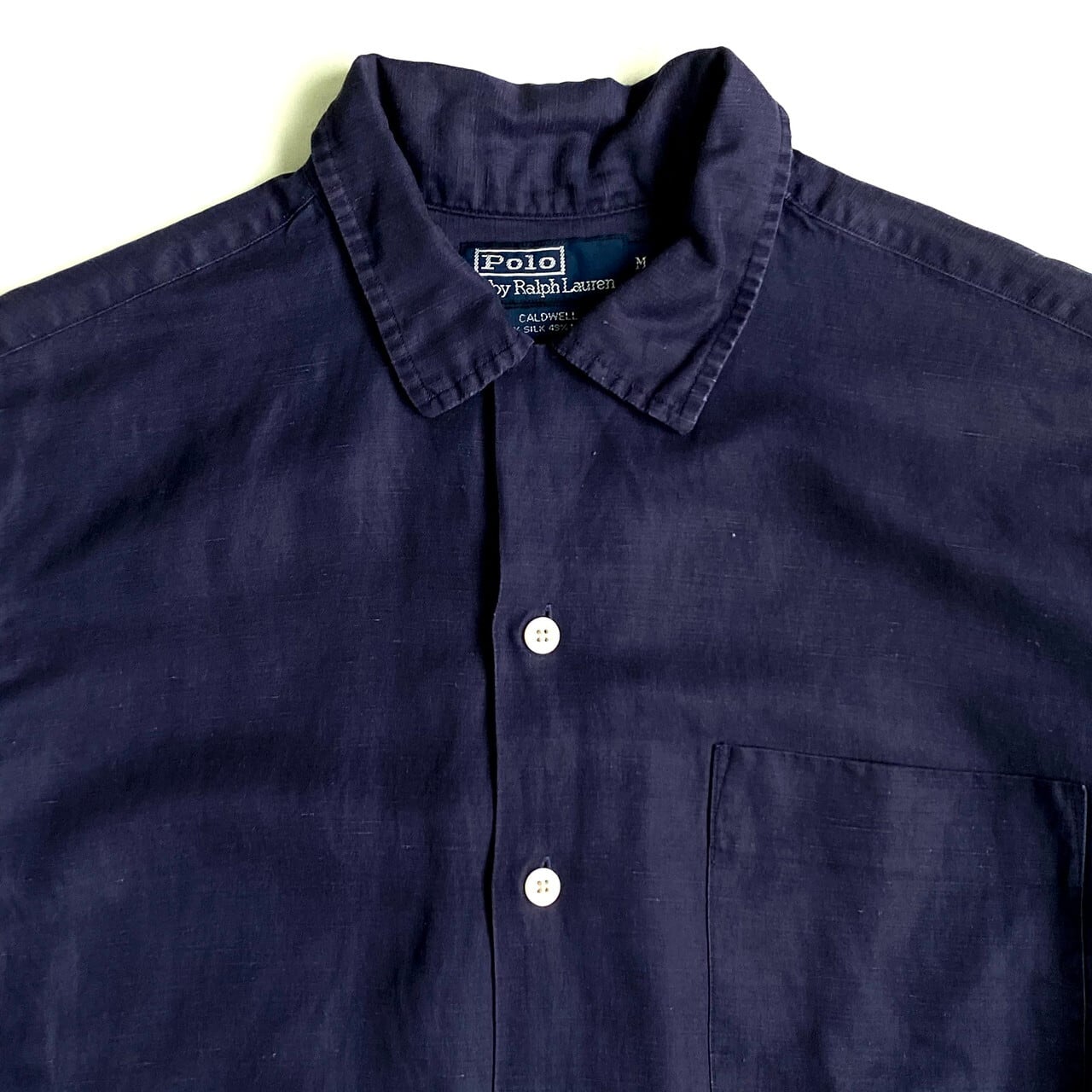 Ralph Lauren ラルフローレン 半袖ボタンダウンシャツ シルク×リネン