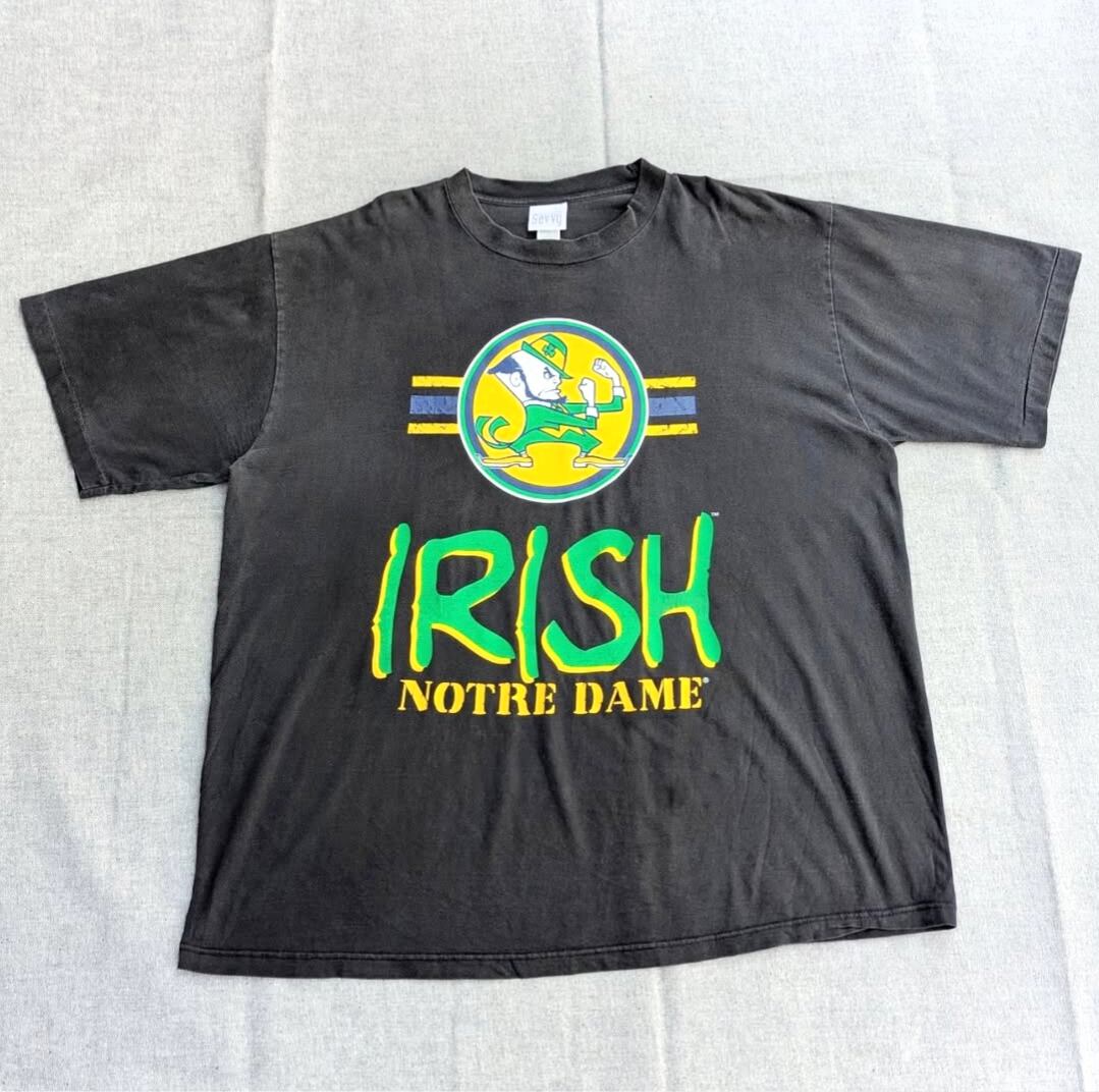 90s notre dame " fighting irish " print tee 小岩店