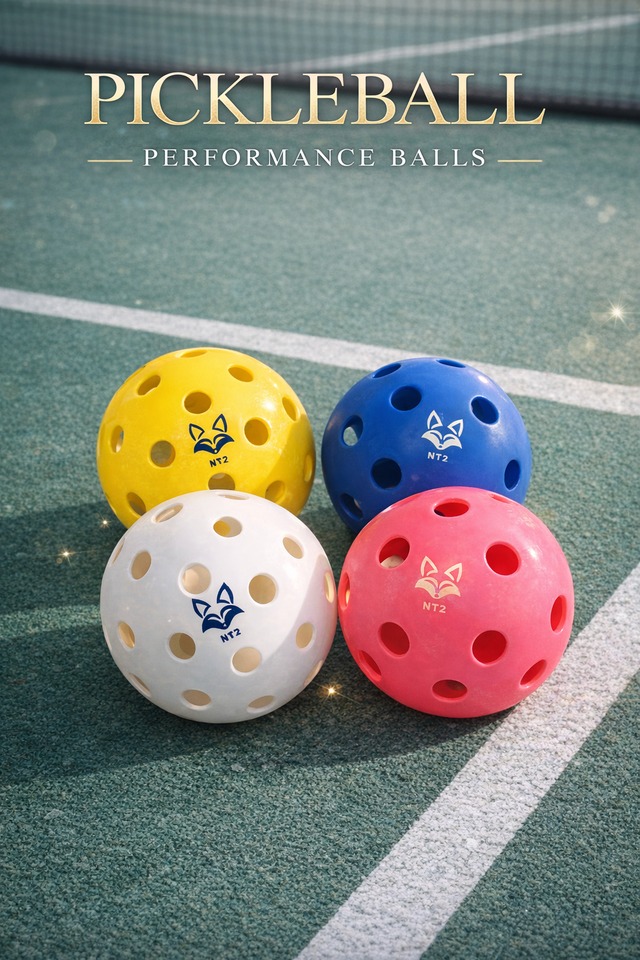 【公式サイズ】ピックルボール 4個セット 屋外用40穴・屋内用26穴 トレーニングボール