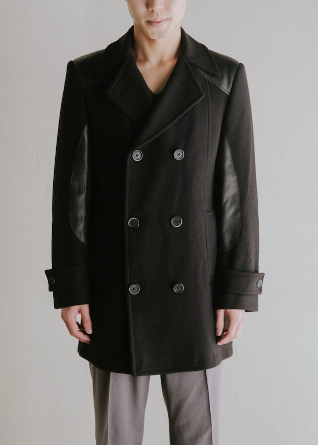 VERSACE Collection 14AW leather patchworks short coat