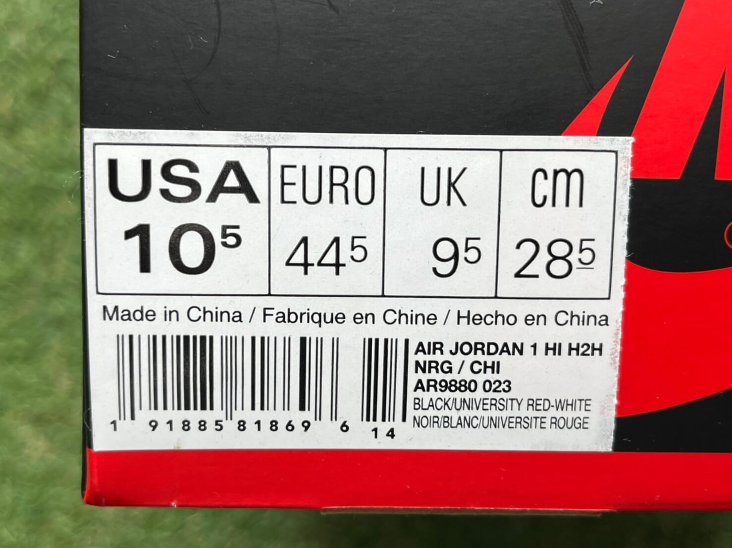 新品未使用 air jordan 1 retro bred toe 28.5