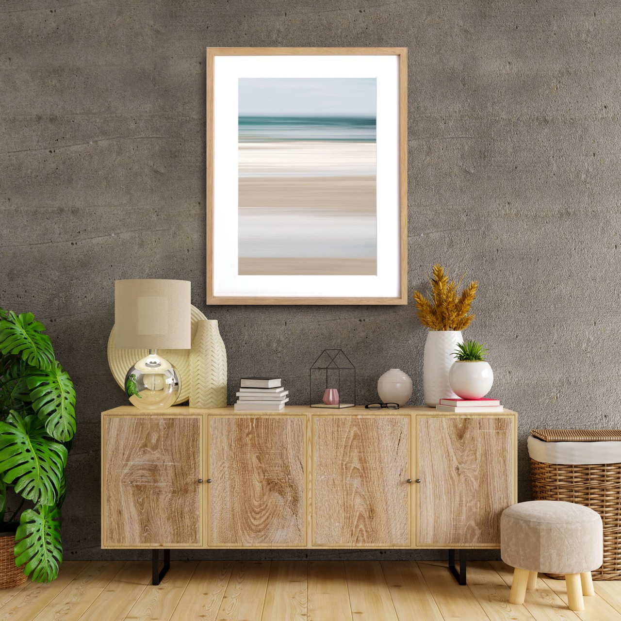 Sea of Fantasy｜幻想的な海を描いた静寂のアートポスター｜モダン空間を美しく整える額縁セット｜ A3ポスター