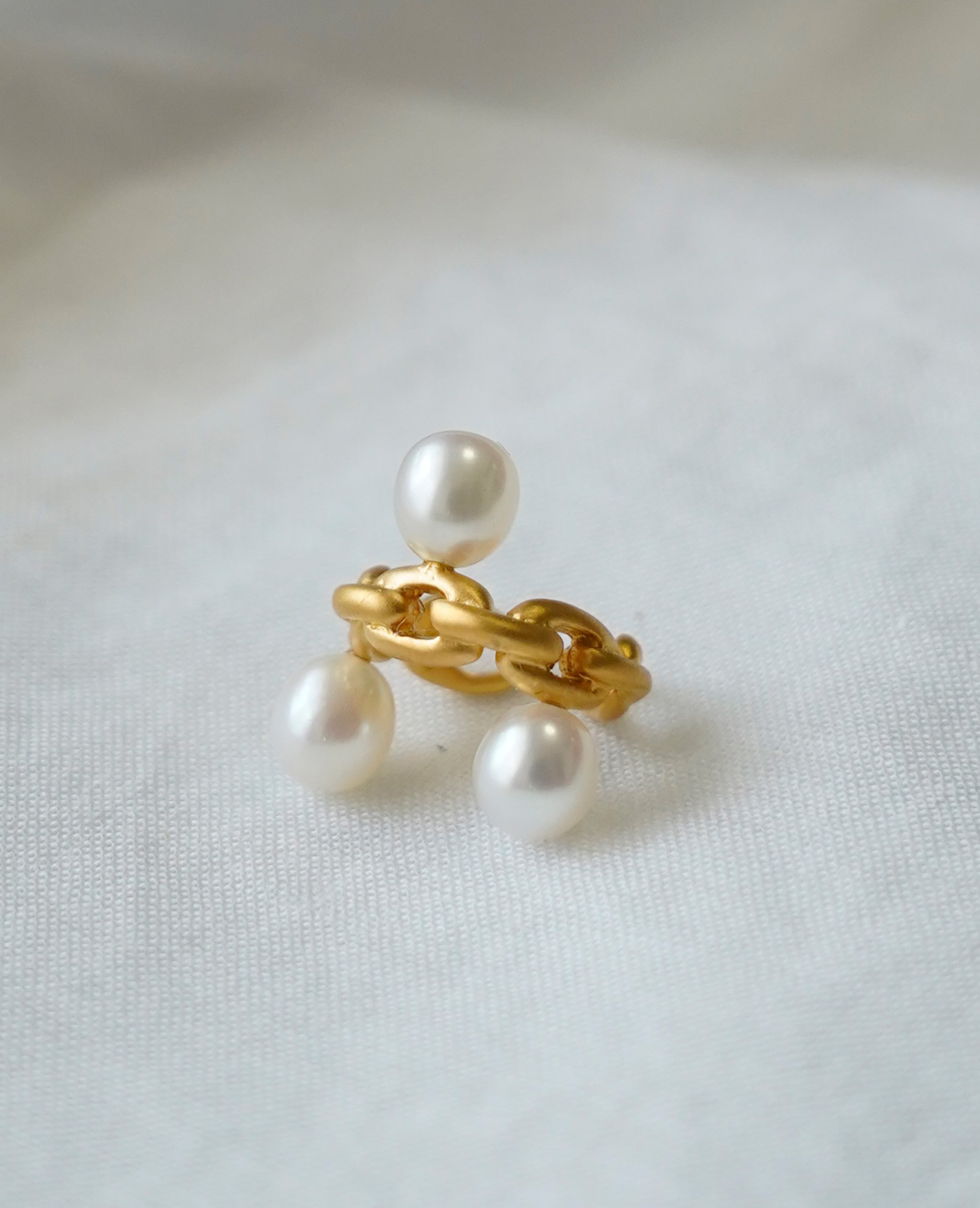 (SV)Chain Pearl Earcuff