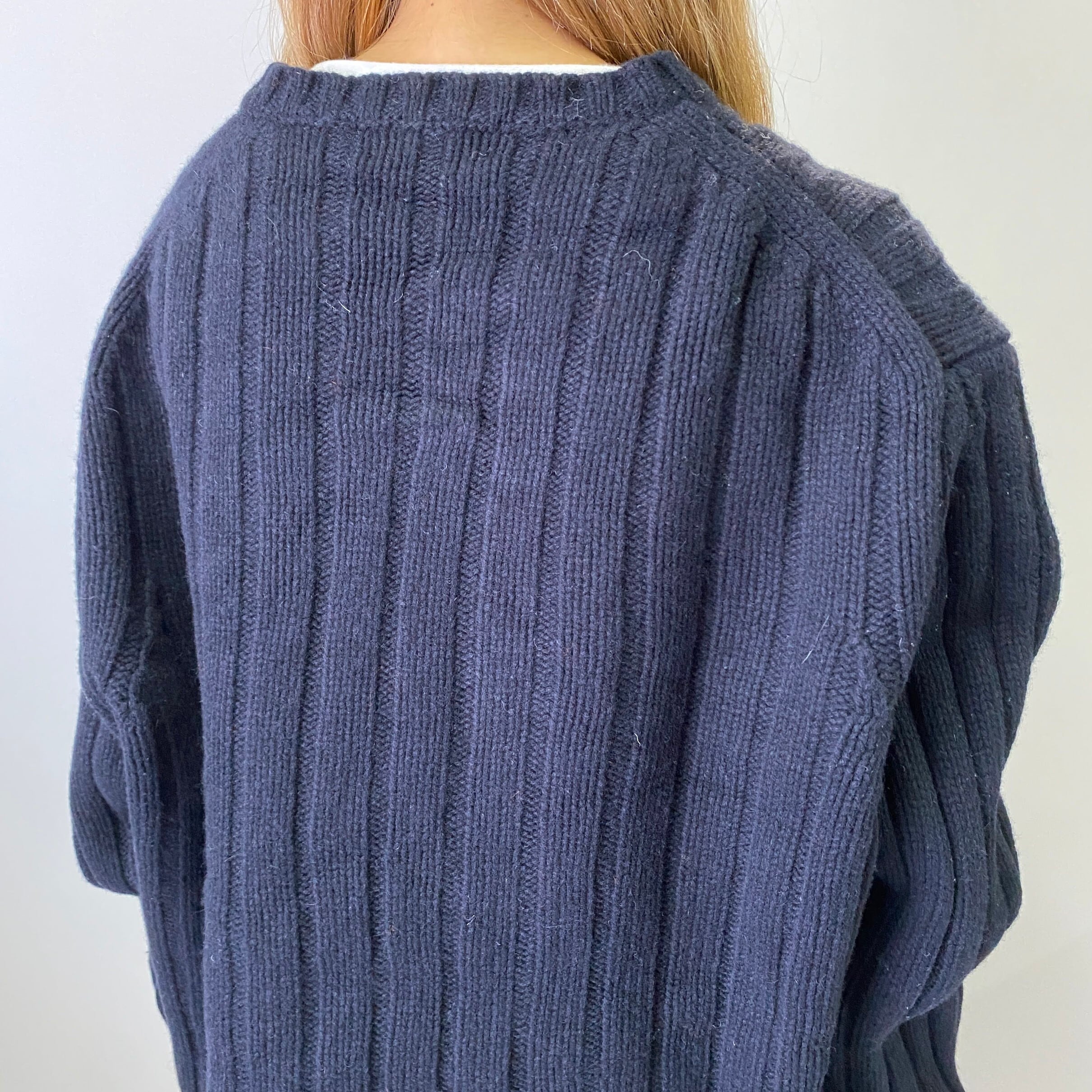 90年代〜00年代 J.CREW ジェイクルー 白タグ Vネック リブ編み ウール 