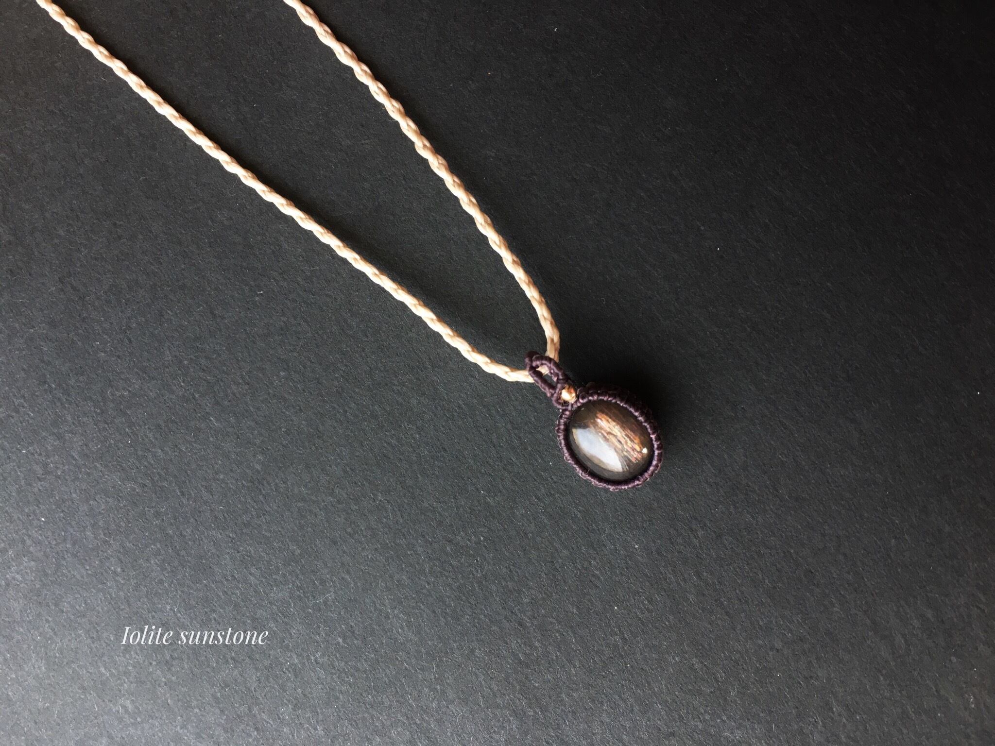 〈スター〉アベンチュリンアイオライト macramé necklace