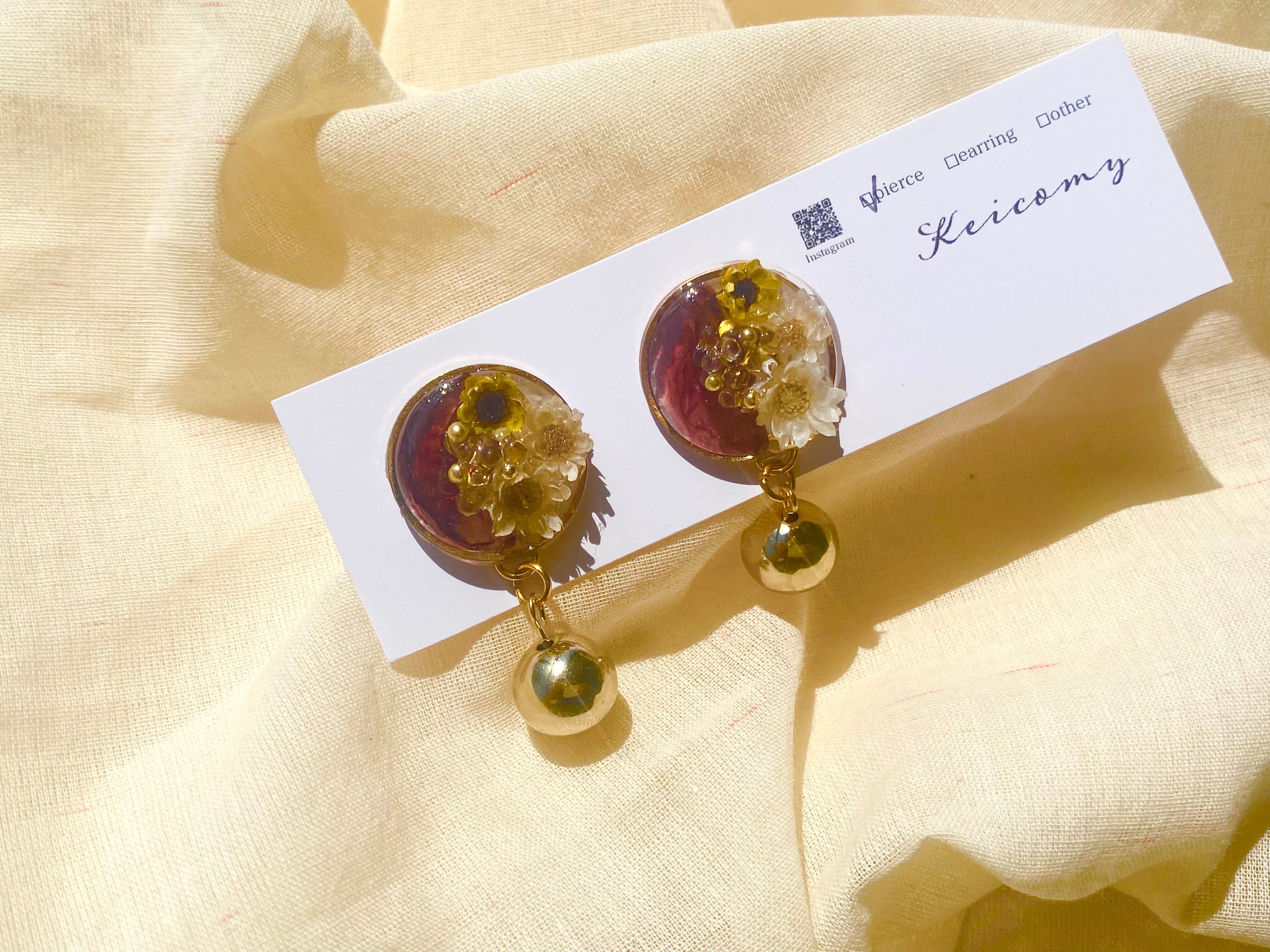 ハンドメイドピアス 飾り切り×10 ハンドメイドピアス ピアス しずく形 