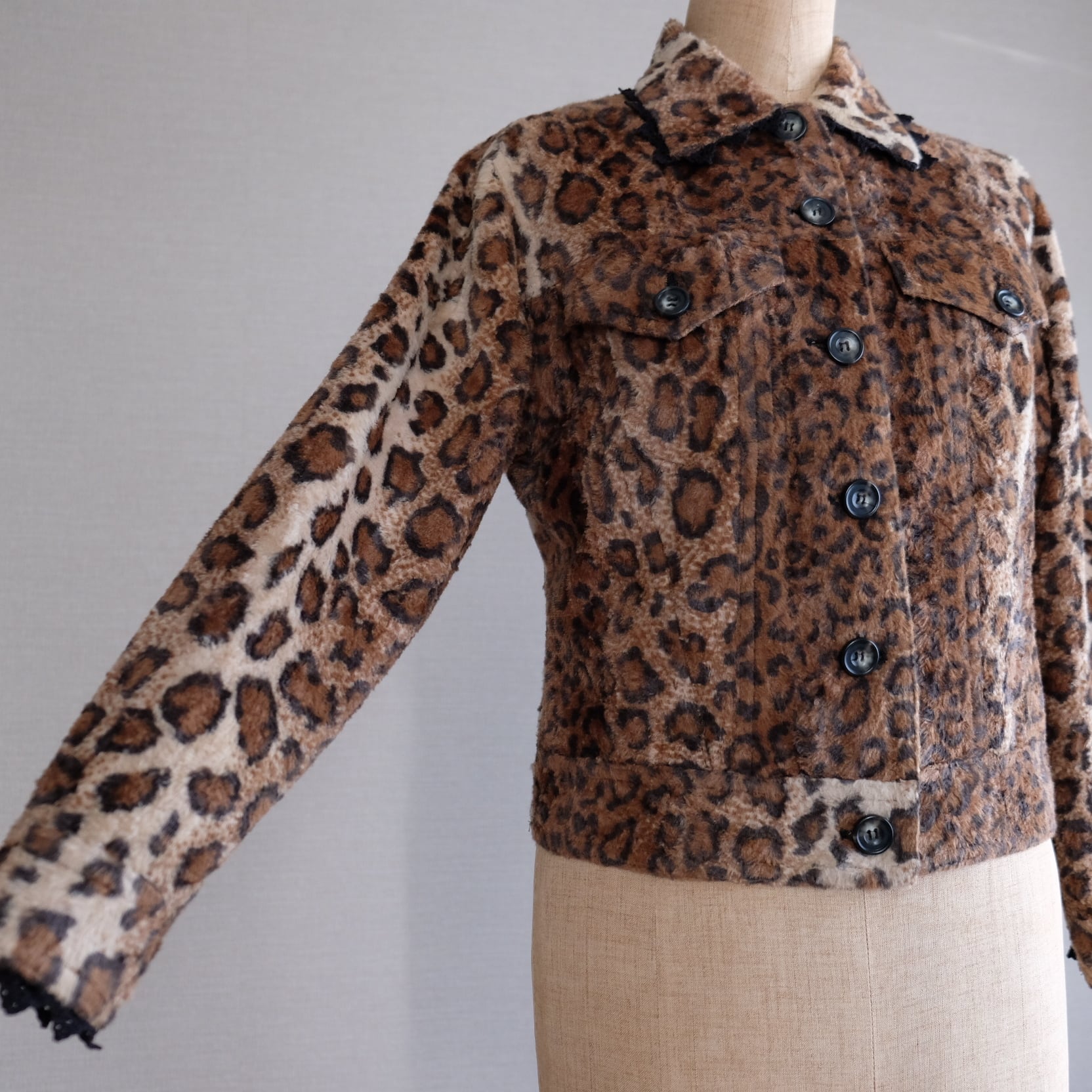 オ*ピ様 希少　 ショートジャケット 90s コード刺繍 ヴィンテージ 80s-90s MILK ヒョウ柄ショートジャケット | 古着屋Sique おしゃれ古着