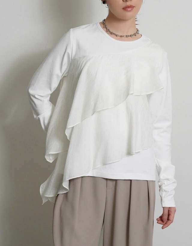 【CYAN tokyo 2026 AW VOL.1】アシメフリルコンビTOPS
