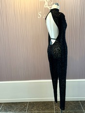 No.7　SECRET DAYS　LEOPARD OPEN BACK キャットスーツ　 BLACK
