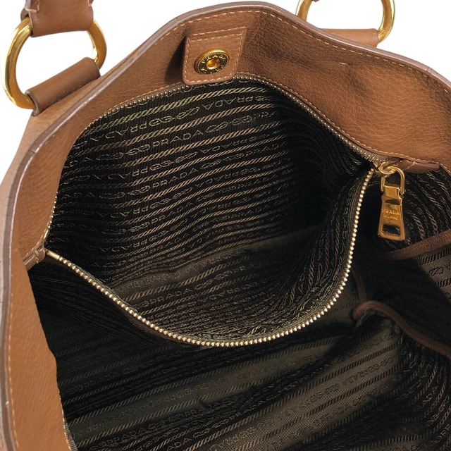 PRADA プラダ トートバッグ ブラウン ロゴ レザー 2way vintage ヴィンテージ オールド 38ggy4