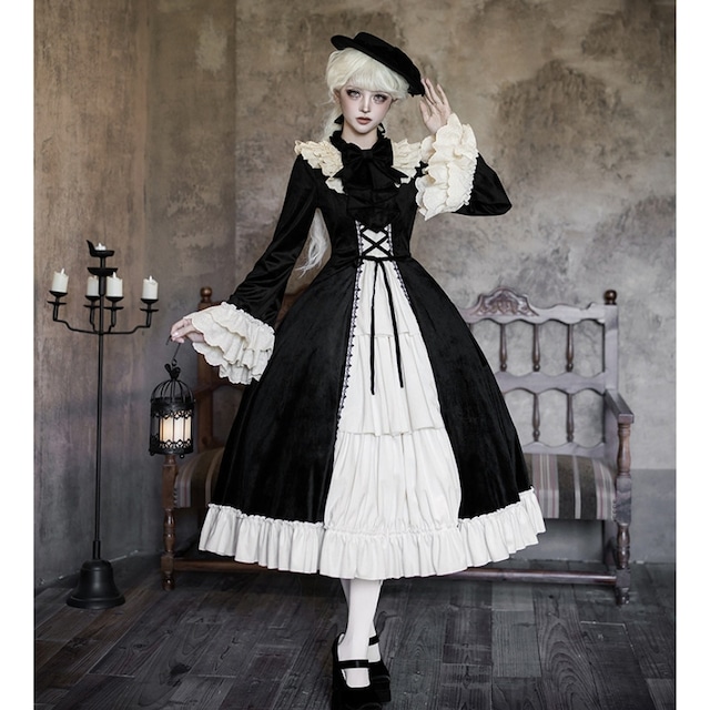 ゴスロリ ミニハット リボン付きクラシカルロリータ ヘッドドレス