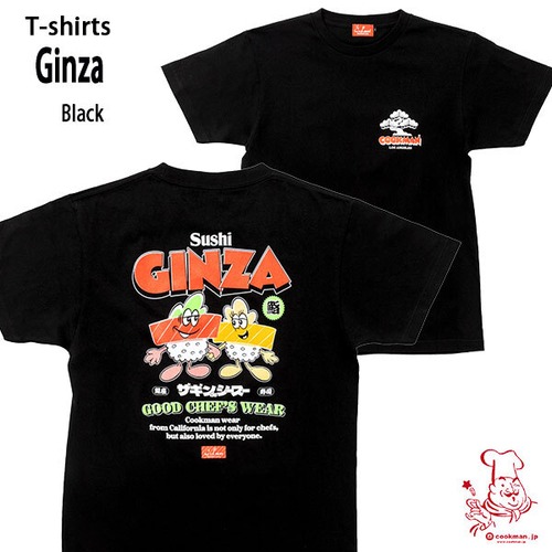 Ginza T-shirts Black Cockman クックマン Tシャツ ブラック UNISEX 男女兼用 アメリカ