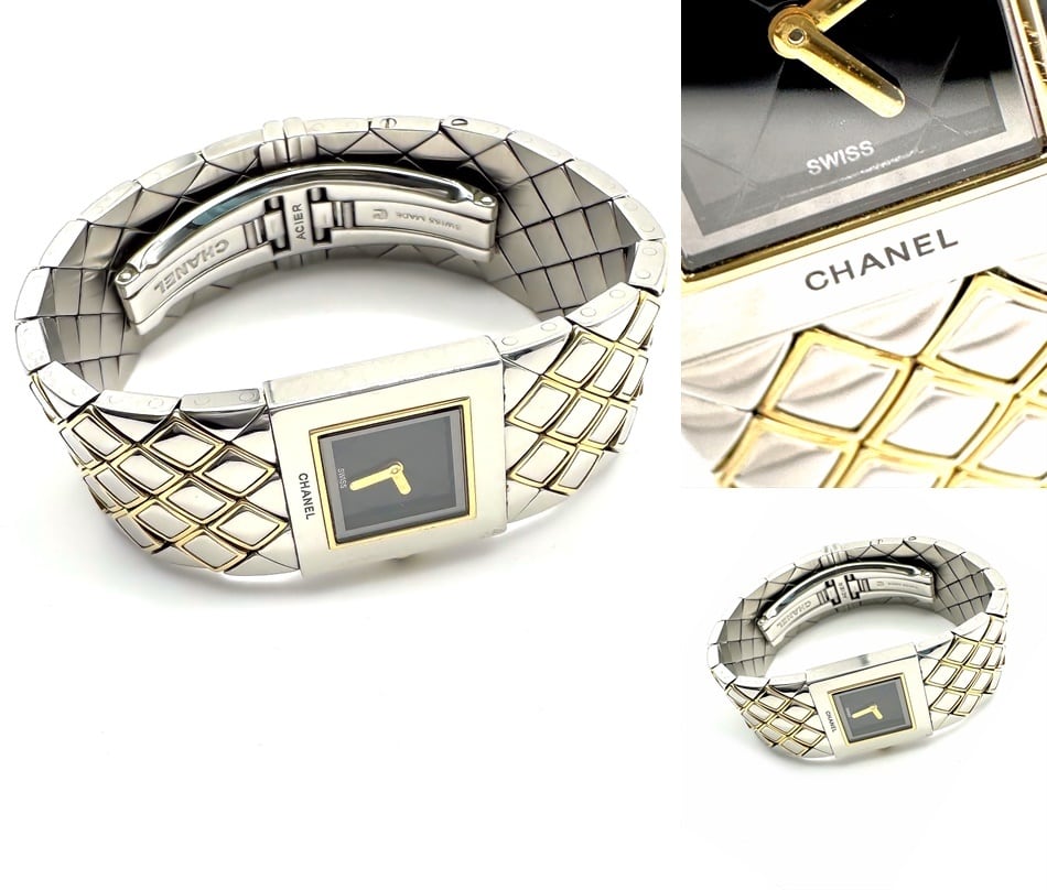 CHANEL シャネル マトラッセ コンビ ウォッチ SS YG ゴールド ブラック