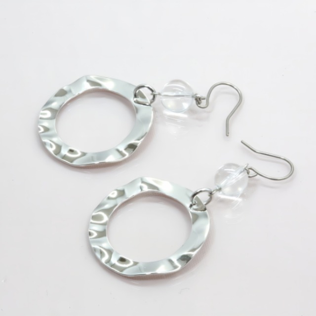 大人可愛い 水晶とメタルのピアス/イヤリング(813)【浄化・癒し・万能】