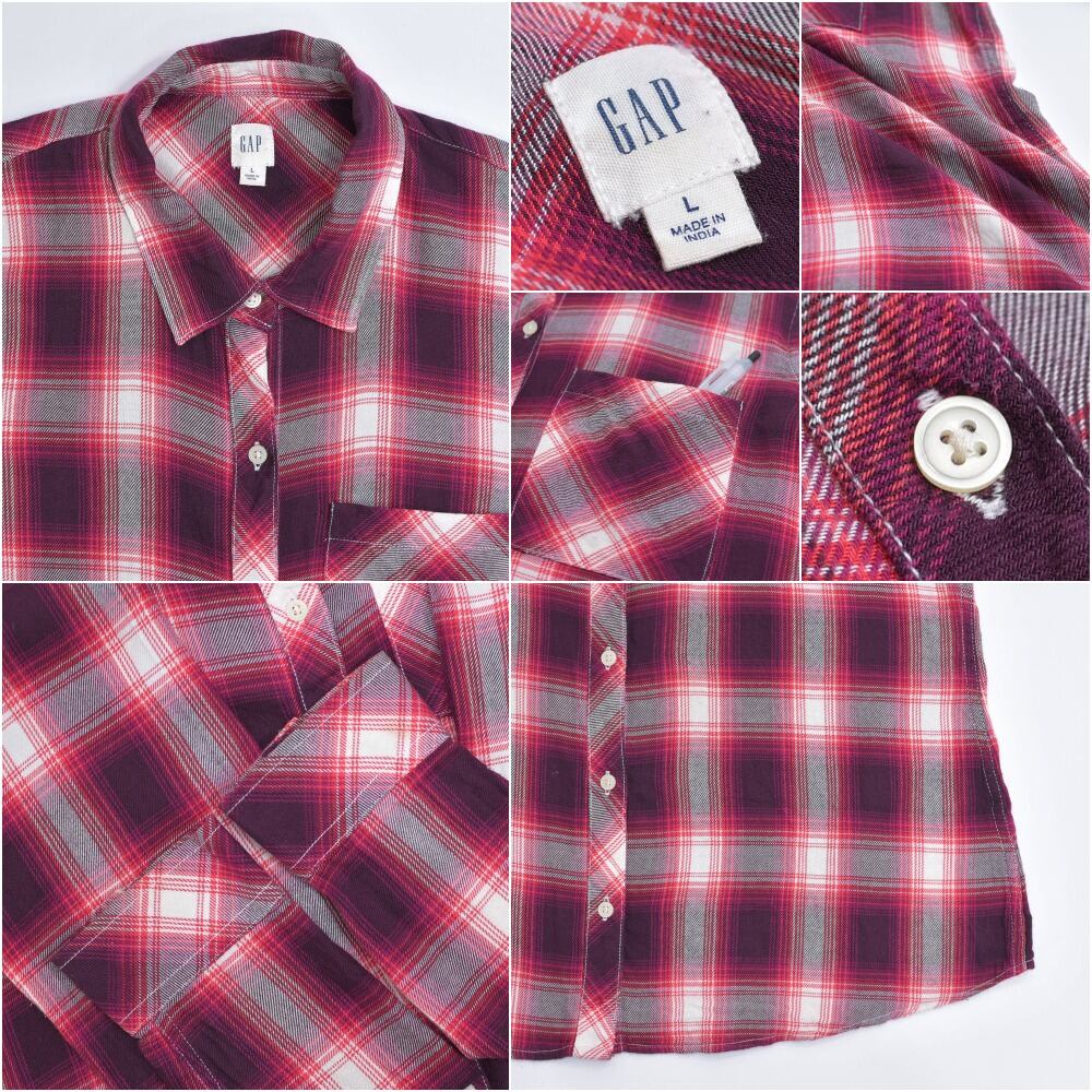 【美品】Vintage 00s オンブレチェック シャツ 長袖 シャドーチェック Cal Top シャツ CALTOP/キャルトップ L/S SHIRT PLAID 長袖