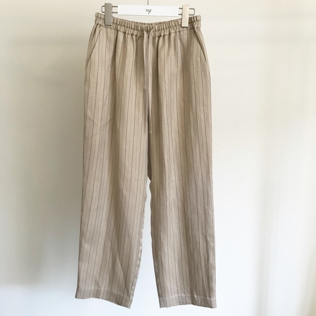 [ Odour ] Linen Stripe PANTS / BEIGE