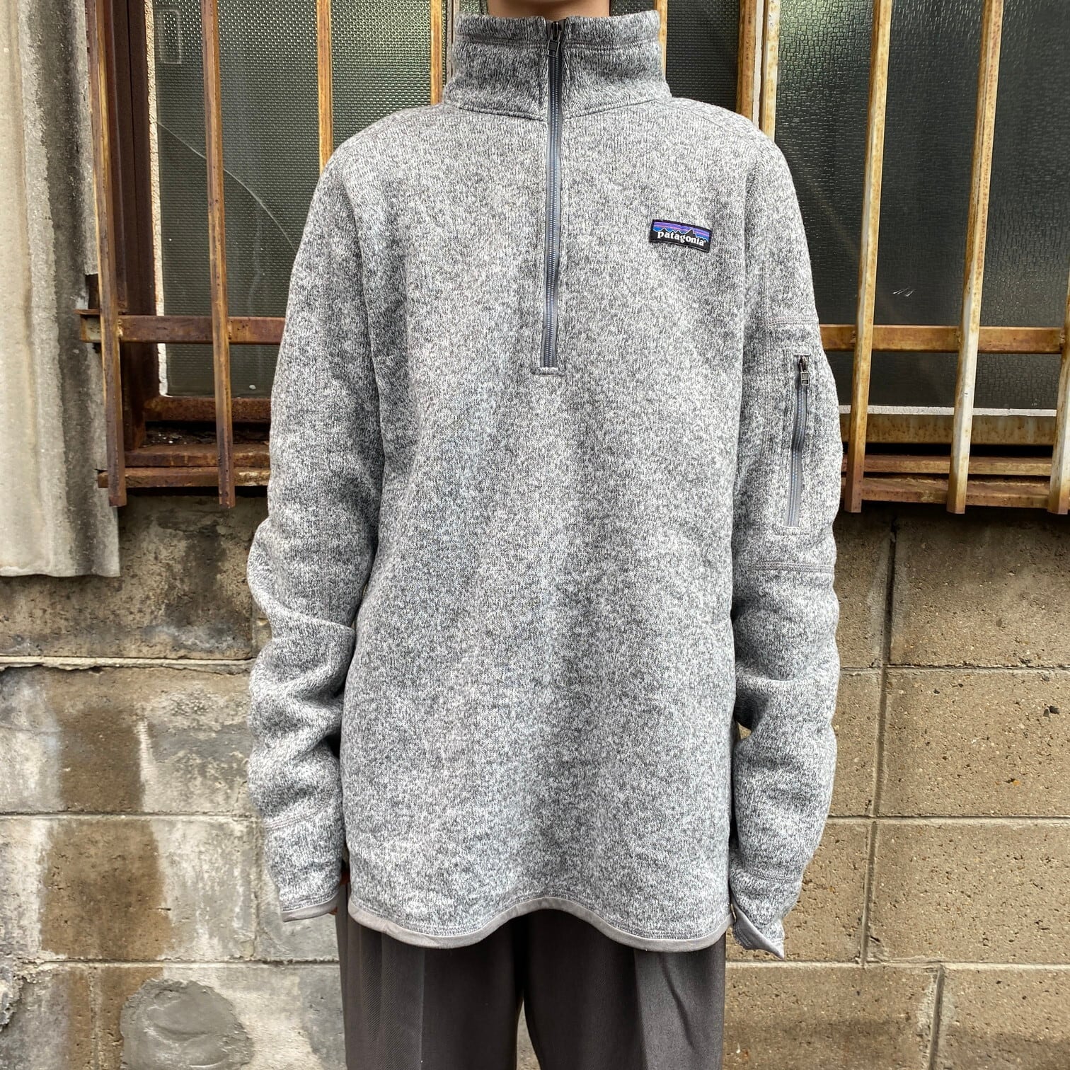 パタゴニア Patagonia 刺繍ロゴ ハーフジップ ウールフリースセーター