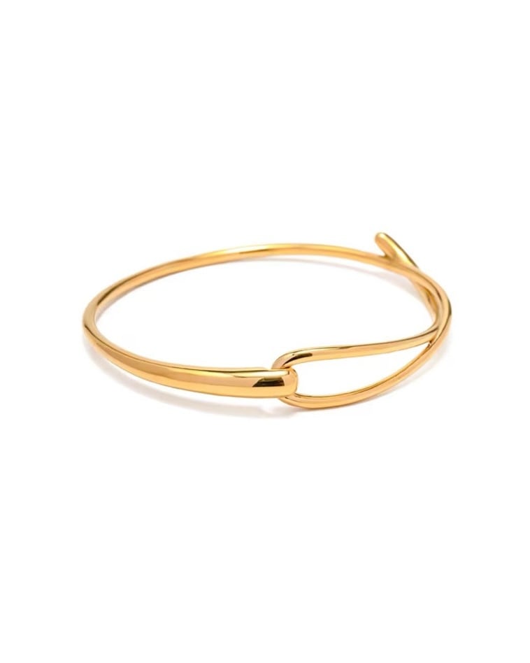 Knot curve bangle -Gold-【アレルギー対応】