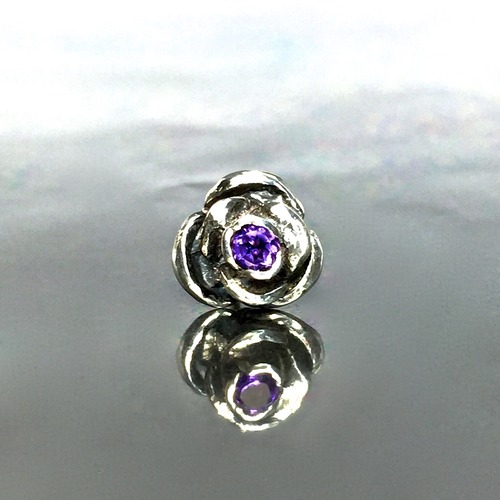 ROSE STUD with AMETHYST / ローズピアス・アメジスト