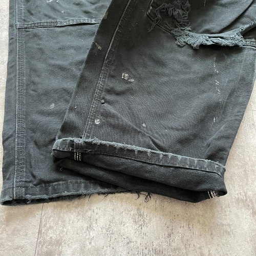 メキシコ製 ブラック ダブルニー Carhartt B136 BLK 42×34 詳細写真5