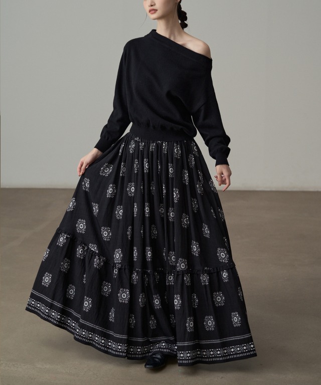 Aライン◆レトロプリントスカート【s-60275】