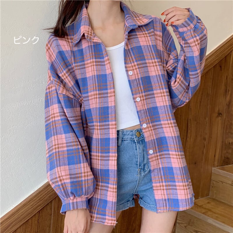 送料無料 古着っぽ チェックシャツ シャツ チェック 古着っぽ カジュアル 着回し 可愛い お洒落 Lamitte Deco トレンド 韓国ファッション ショップ Base店 送料無料 古着っぽ チェックシャツ シャツ チェック 古着っぽ カジュアル 着回し 可愛い お洒落 Lamitte Deco トレンド 韓国ファッション ショップ Base店