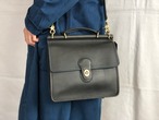 AMERICA 1990’s OLD COACH “Dark Navy Leather” 2WAY bag