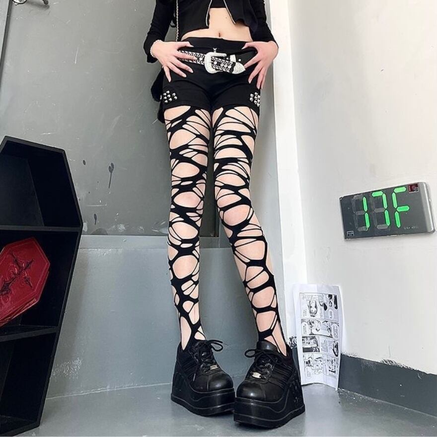 ストッキング 蜘蛛の巣 闇かわいい バンギャ｜天使と悪魔 | サブカル系