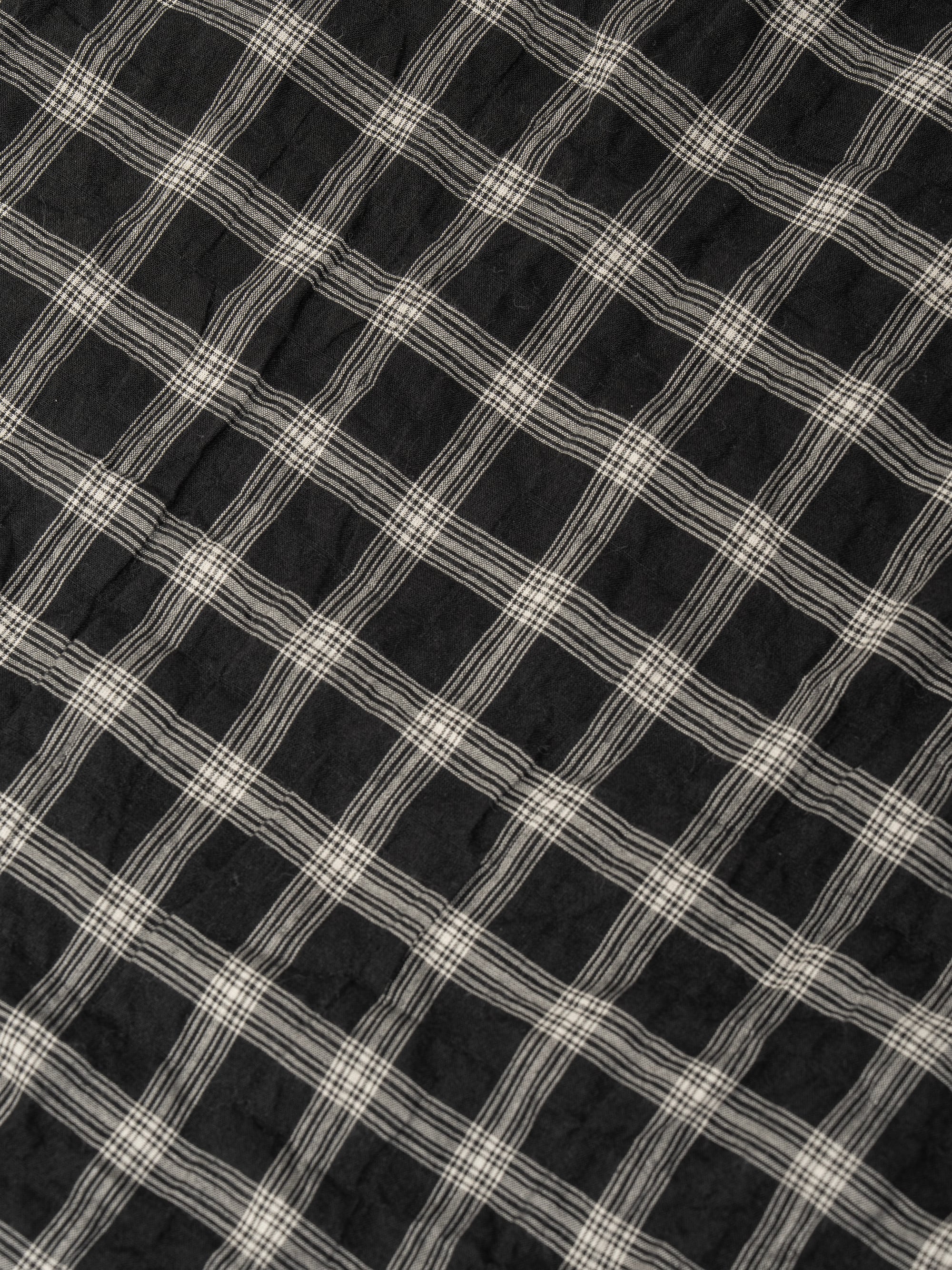 KAJA ORGANIC COTTON CHECK OPEN COLLAR SHIRT | KAJA