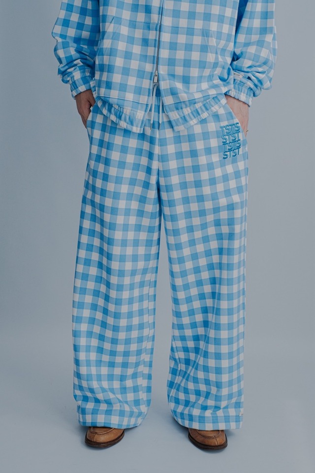 【TSTS】GINGHAM PRINT BAGGY SWEATPANTS