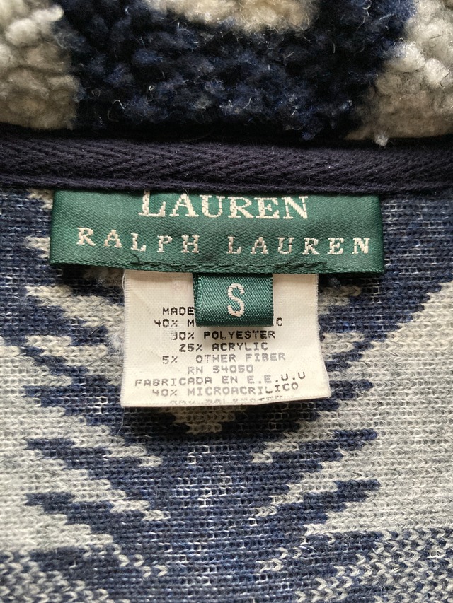 Ralph Lauren パイルガウン ネイティブ柄 90s 画像5