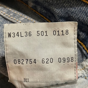 【LEVI'S】90s イギリス製 501 ジーパン ジーンズ デニム 刻印311 W34 MADE IN UK リーバイス 英国ファクトリー EU古着