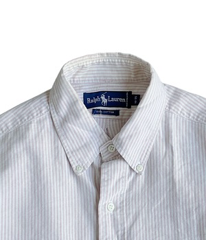 Vintage 90s L Button down stripe shirts -Polo Ralph Lauren-