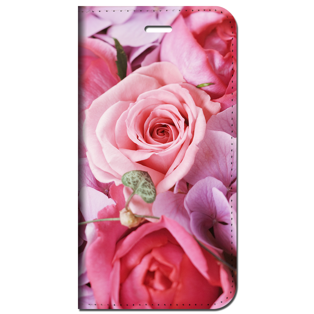 iPhone対応 スマホ 手帳型ケース 花バラ-ピンク 花 フラワー キュート 【iPhone17 / iPhone16 / iPhone16e / iPhoneSE 他 iPhone各機種対応】 st51