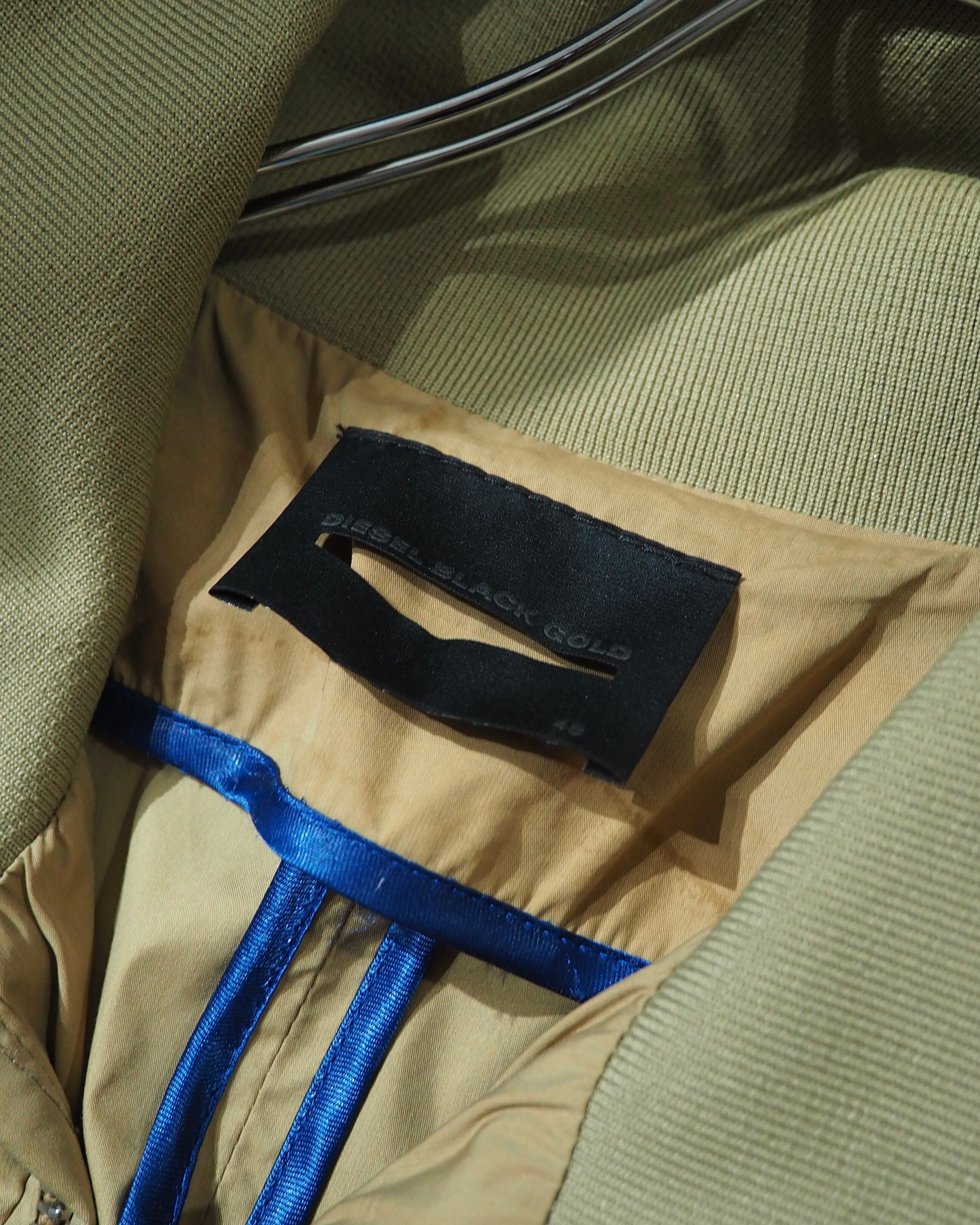 " DIESEL BLACK GOLD " Different materials Switching High neck Track jacket (Made in Italy)